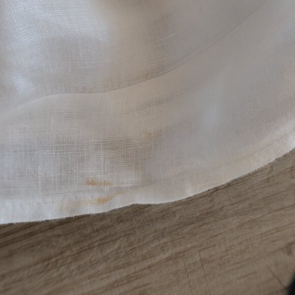 SAKS FIFTH AVENUE 100% linen white shirt top summer basic minimalist popover Sml - Picture 8 of 8